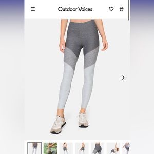 Outdoor Voices 7/8 Leggings S Grey Color Block - Women | Color: Grey | Size: S